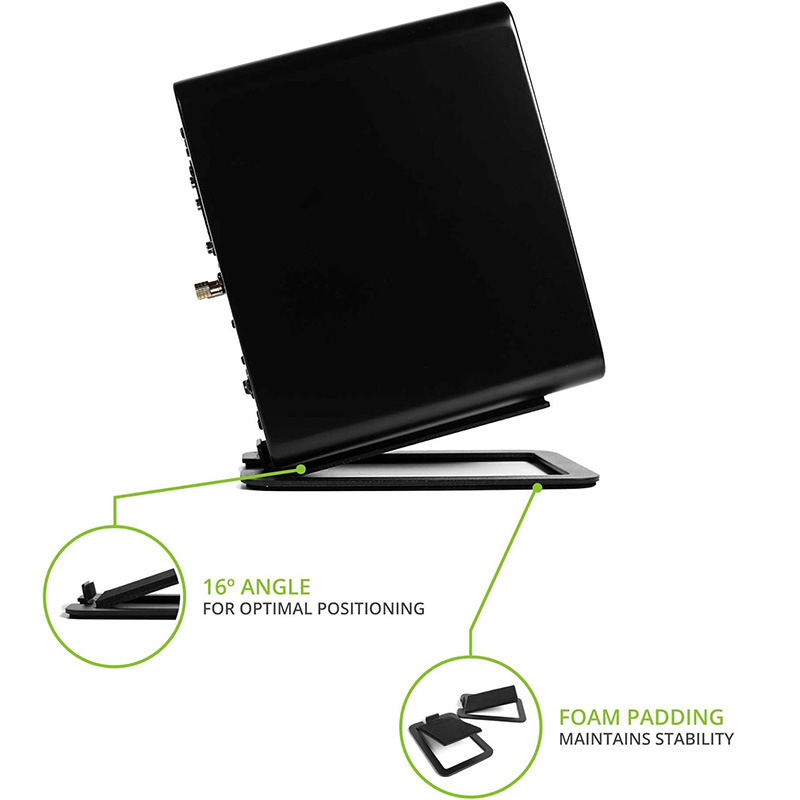 Kalluta 16 ° nurgaga arvutikõlari alus metallist lauakõlari hoiuriiul väikesele kõlarile