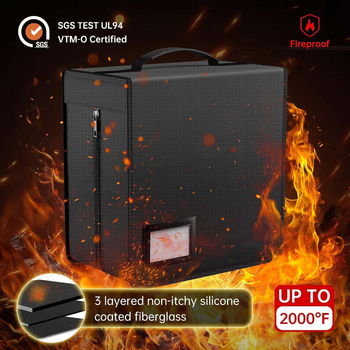 Didelis, ugniai atsparus CD laikymo krepšys su užtrauktuku, daugiasluoksnis, vandeniui atsparus CD laikymo krepšys