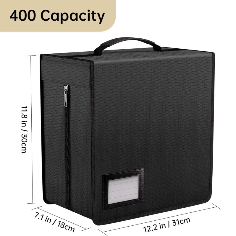 Didelis, ugniai atsparus CD laikymo krepšys su užtrauktuku, daugiasluoksnis, vandeniui atsparus CD laikymo krepšys