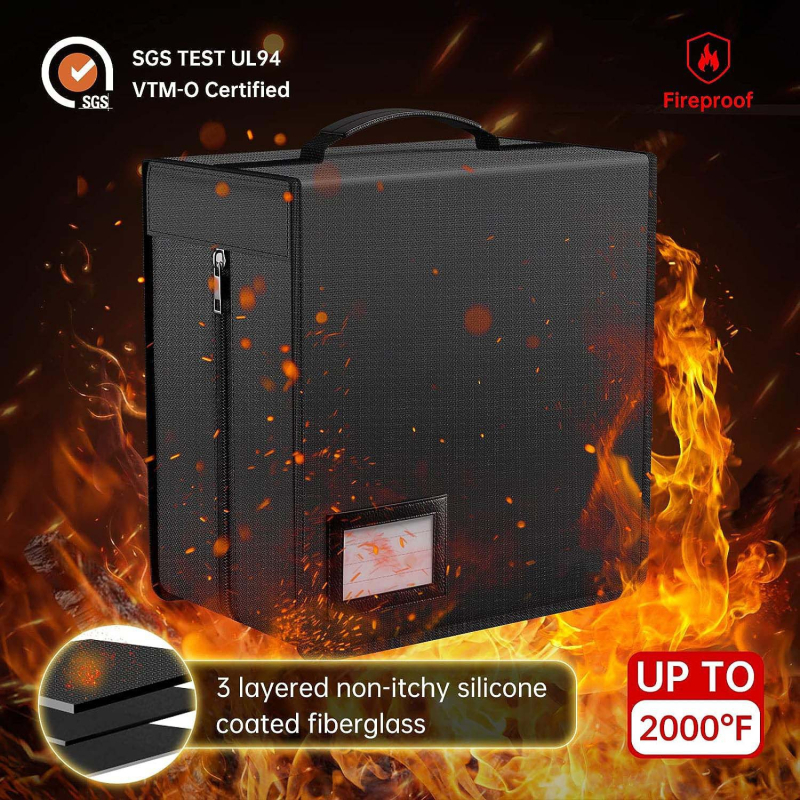 Didelis, ugniai atsparus CD laikymo krepšys su užtrauktuku, daugiasluoksnis, vandeniui atsparus CD laikymo krepšys