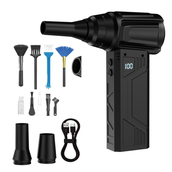 Határokon átnyúló erőszakos turbóventilátor, nagy sebességű, kefe nélküli, mini hordozható ventilátor, kültéri kézi vezeték nélküli hajszárító több fúvókával