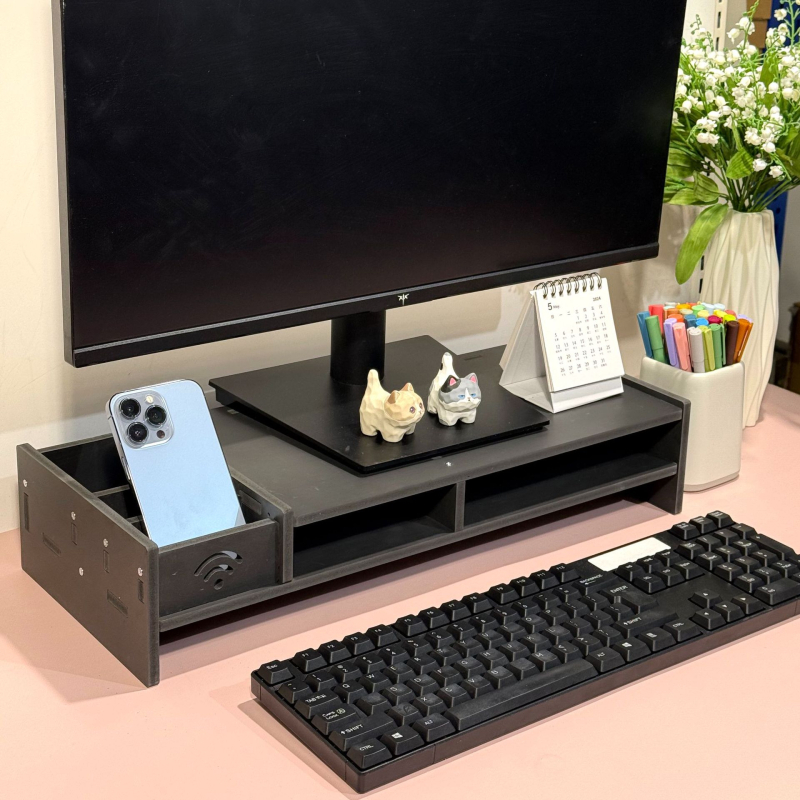 Határokon átnyúló Temu Népszerű Asztali Monitor Magasító Állvány Wifi Számítógép Magasító Állvány Asztali Pad Tárolódoboz