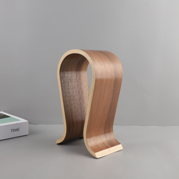 Modern, egyszerű, tömörfa, dió színű fejhallgató-állvány, e-sport szoba, hálószoba, bejárat, dolgozószoba, lakberendezési tárgyak