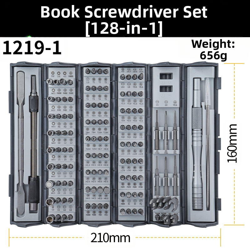 128 dalių tikslių atsuktuvų rinkinys, skirtas išardyti mašinas, prižiūrėti, daugiafunkcis rankinis atsuktuvas, tūrio rinkinys