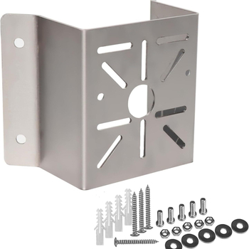 Uzraudzības LED sienas apgaismojuma saules paneļa kamerai universāls stūra kronšteins no nerūsējošā tērauda