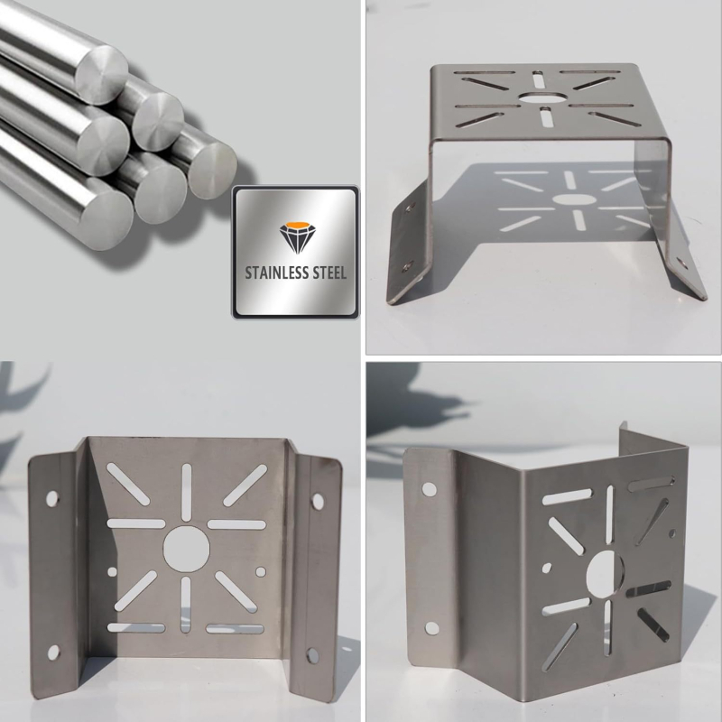 Uzraudzības LED sienas apgaismojuma saules paneļa kamerai universāls stūra kronšteins no nerūsējošā tērauda