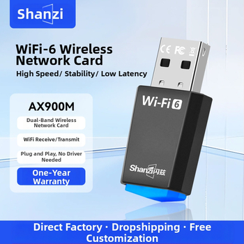 Placă de rețea wireless Flash 5G dual-band, fără unitate, 900M, WiFi6, computer desktop, receptor și transmițător WiFi wireless USB