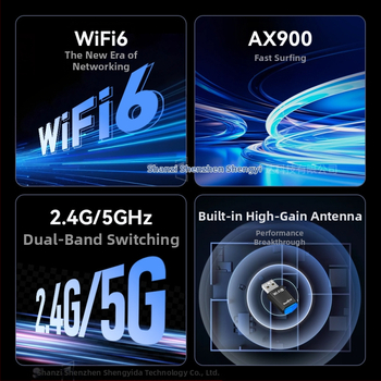 Placă de rețea wireless Flash 5G dual-band, fără unitate, 900M, WiFi6, computer desktop, receptor și transmițător WiFi wireless USB