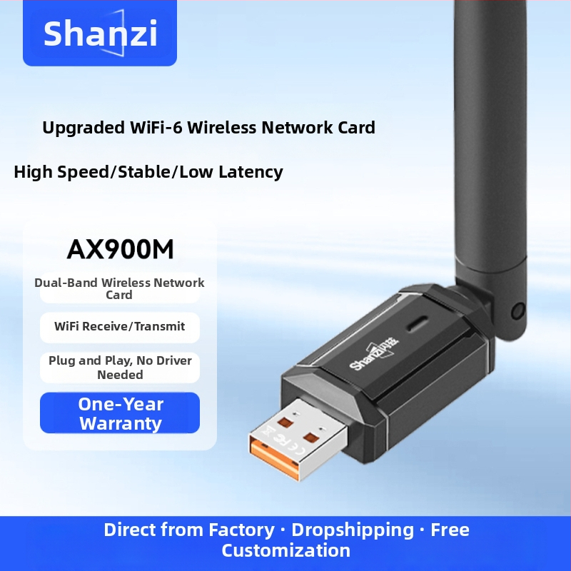 Placă de rețea wireless Flash 5G dual-band, fără unitate, 900M, WiFi6, computer desktop, receptor și transmițător WiFi wireless USB