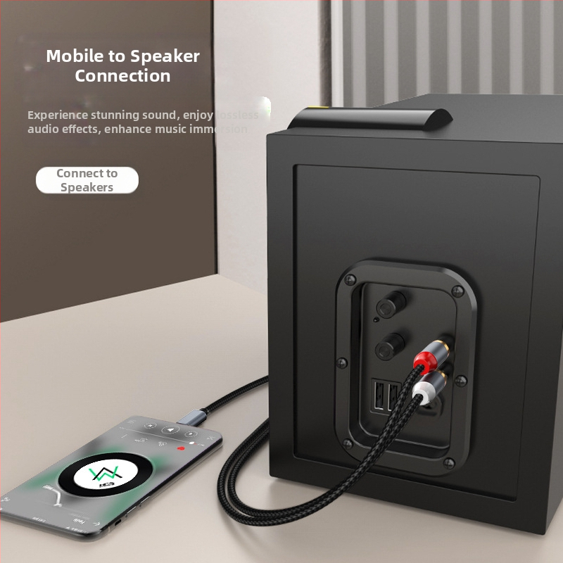 Трансграничен Type-C към RAC Lotus Line 1/2 AUX към RAC за iPad Huawei Samsung Google Plus