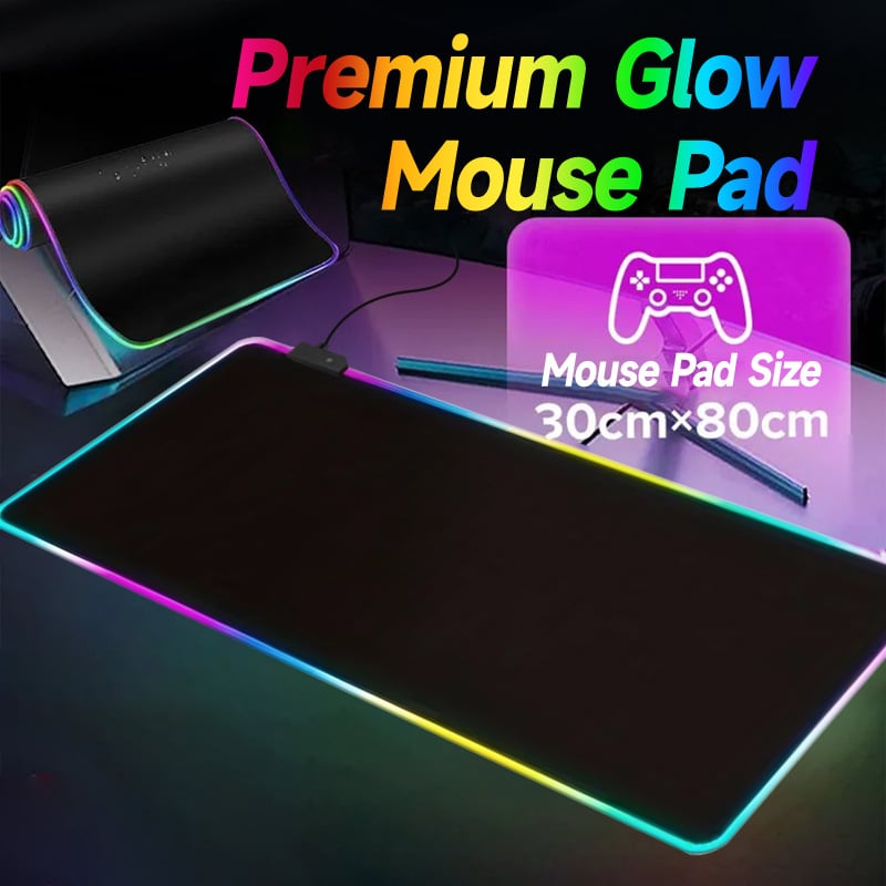 RGB libisemisvastane mänguhiirematt, mitmevärviline LED-taustvalgustusega lauamatt, 400 x 900 mm, sünteetiline kumm, piiriülene eksklusiivne pakkumine