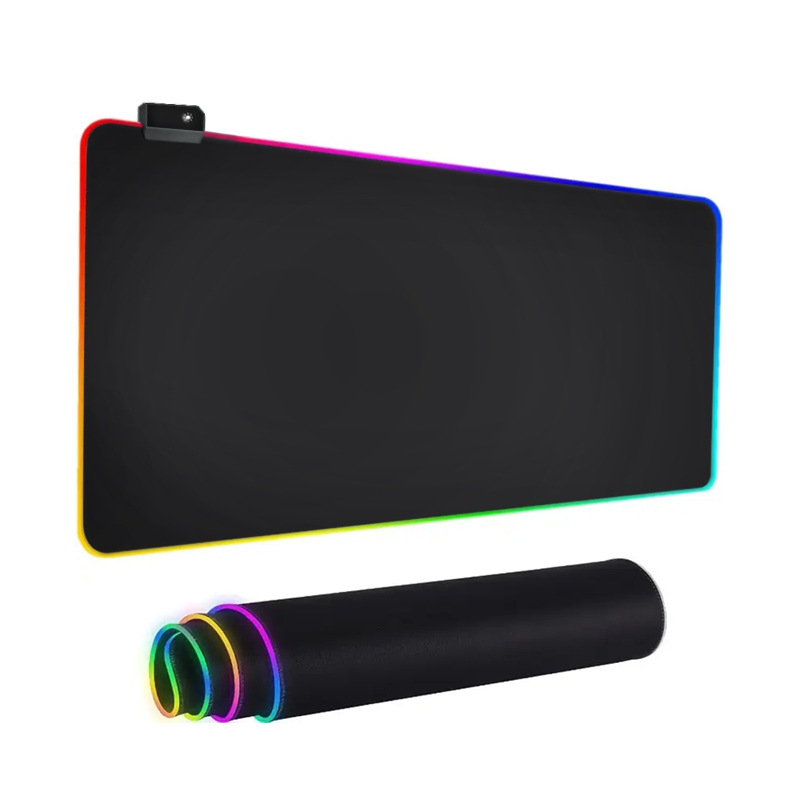 RGB libisemisvastane mänguhiirematt, mitmevärviline LED-taustvalgustusega lauamatt, 400 x 900 mm, sünteetiline kumm, piiriülene eksklusiivne pakkumine
