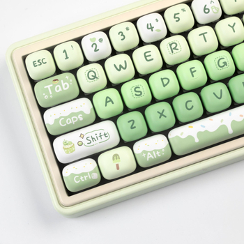 „Mog Steamed Bun“ klavišų dangtelių žalias deserto rinkinys, Pbt sublimacijos klavišų dangtelių padalintos vietos 7U papildymas