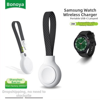 Bonoa magnetilise köiega juhtmevaba laadija, mis ühildub Samsung Galaxy Watchiga ja millel on kiire magnetiline laadimine.