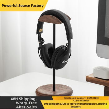 Kõrvaklappide kronstein, must pähklipuust täispuidust kõrvaklappide alus, peakomplekt, puidust kõrvaklappide alus, lihtne riputusriiul