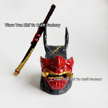 Διασυνοριακό νέο προϊόν, στολίδια ρητίνης για το Halloween, σετ δύο τεμαχίων, Ghost Swordsman, ασύρματο χειριστήριο PS4 και βάση κινητού τηλεφώνου