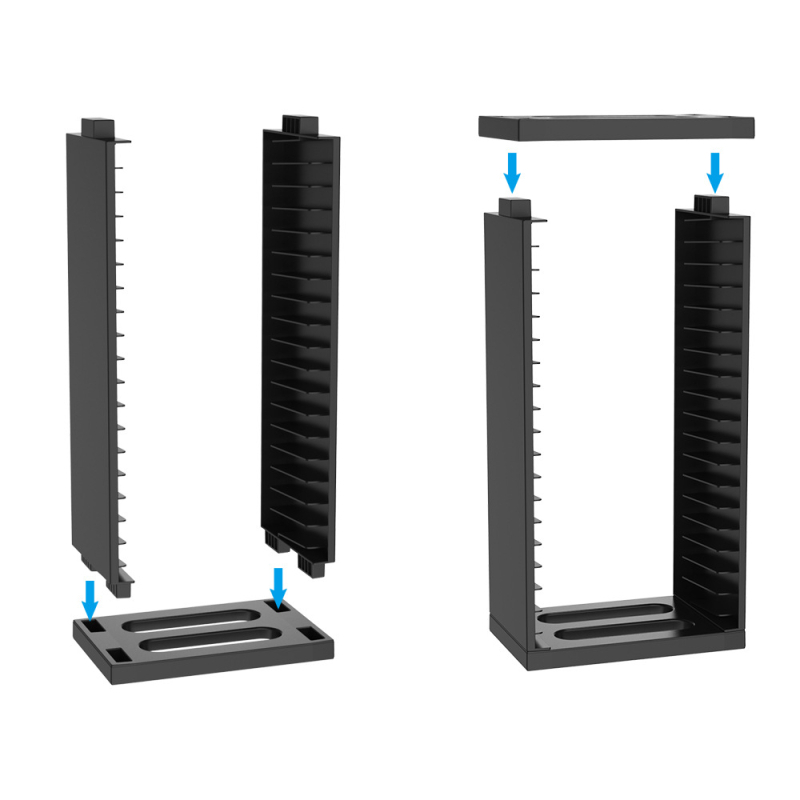 PS4 plaadikarbi hoiuriiul, hoiuriiul, püstine kronstein, mängu lisatarvikud, mahutab 18 plaadikarpi