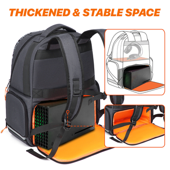 Xbox SeriesX/S με ξεχωριστό χώρο αποθήκευσης κεντρικού υπολογιστή χειριστήριο ακουστικών ταξιδιού με πολλαπλά αξεσουάρ παιχνιδιών σακίδιο πλάτης