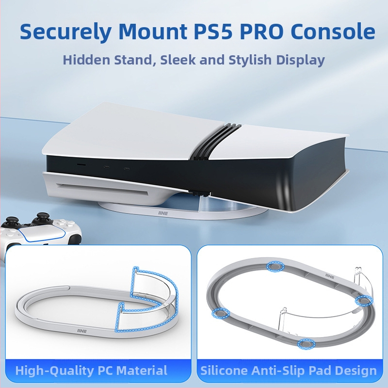 Добра стойност PS5 Pro версия с оптично устройство, дигитална версия, хоризонтална стойка за съхранение, плоска стойка за игрова конзола PS5 Pro