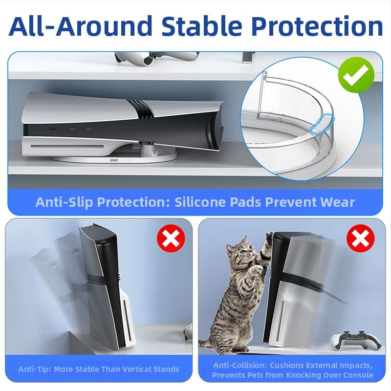 Добра стойност PS5 Pro версия с оптично устройство, дигитална версия, хоризонтална стойка за съхранение, плоска стойка за игрова конзола PS5 Pro