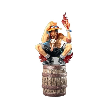 One Piece Flame Ace Barrel Squatting Ace kahepealine vahetatav käsi anime mudeli kuju ornament hulgimüük