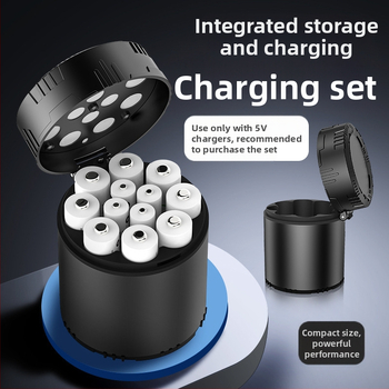 Nr 5 Nr 7 Püsipingega 1,5 V laetav liitiumaku 12 laolaadija Vastupidav hoiustamine Integreeritud AA-laadija