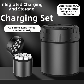 Nr 5 Nr 7 Püsipingega 1,5 V laetav liitiumaku 12 laolaadija Vastupidav hoiustamine Integreeritud AA-laadija