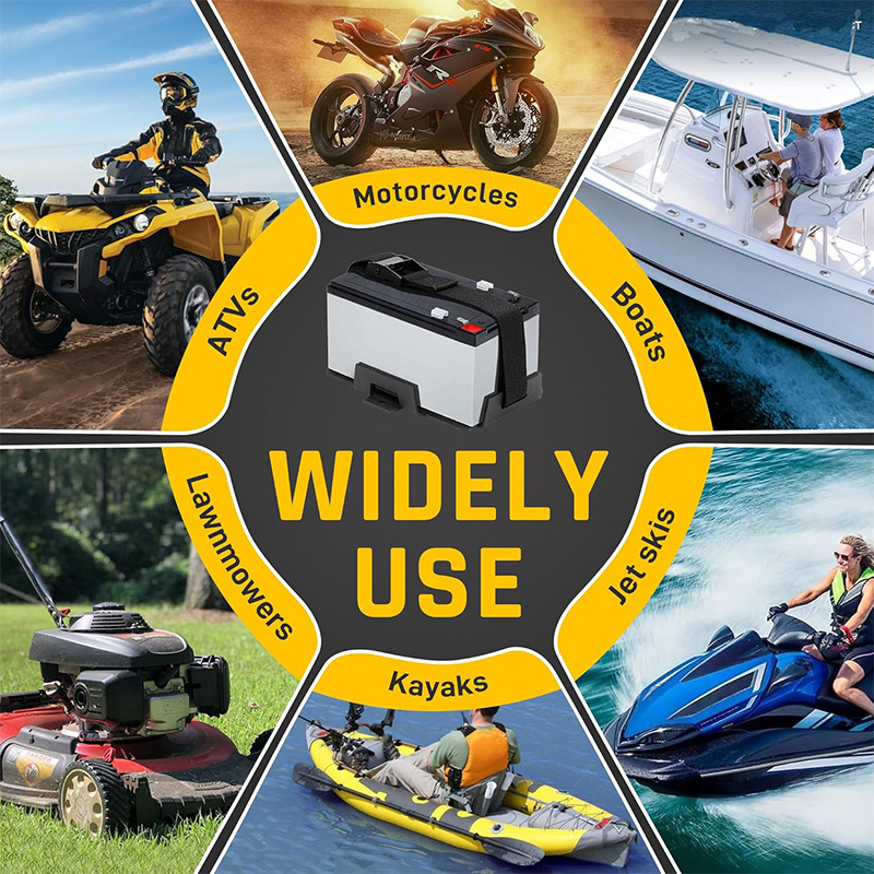 Alumiiniumist akualus reguleeritava kinnitusrihmaga, sobib 12V/6V, 7 ~ 15AH akudele