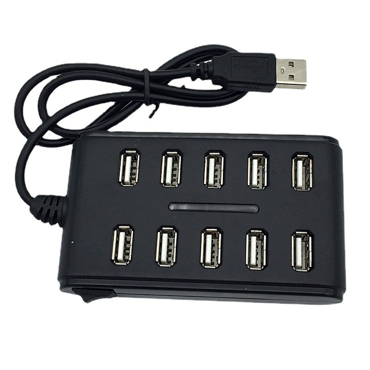 USB dokkimisjaam USB2.0HUB 10 jaoturiga kaherealine 10 USB2.0 jaoturiga avatud pesaga