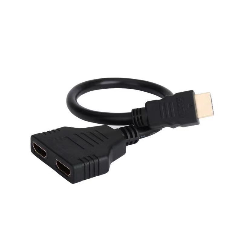 Kullatud liides HDMI üks-kahe kaabel 1/2 kõrglahutusega konversioonikaabel HDMI3D versioon 1.4 isas-kahe emaspistiku muundur