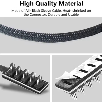 4 kontaktų PWM kompiuterio ventiliatoriaus šakotuvas, 5 krypčių skirstytuvas, 1–5 skirstytuvas, 5 krypčių