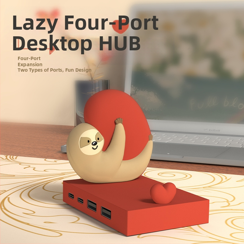 Piiriülene laisk 4-pordiline USB-jaotur jaoturiga isikupärastatud loominguline lauaarvuti armas mobiiltelefoni kronsteini kaunistus