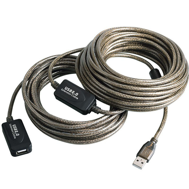 USB 2.0 pagarinātāja kabelis 5,1 m 15 m USB vīriešu un sieviešu signāla pastiprinātājs ar mikroshēmas datu pagarinātāja kabeli