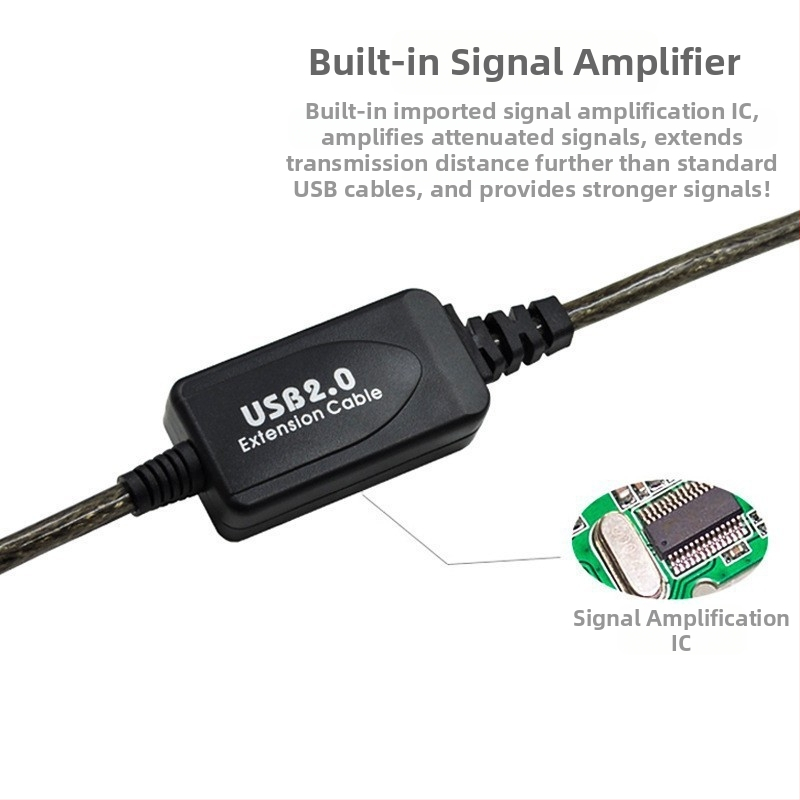 USB2.0 удължителен кабел 5.1 м 15 м USB мъжки към женски усилвател на сигнал с чип удължителен кабел за данни