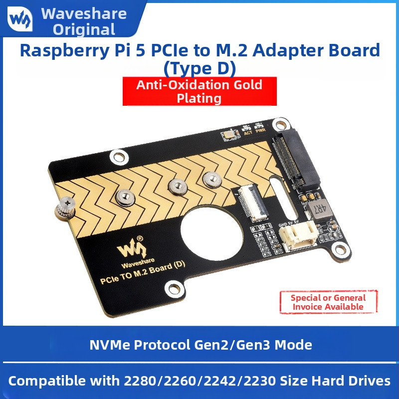 Weixue Raspberry Pi 5 Pcie uz cieto disku paplašināšanas plate 8Gbps ātrdarbīga lasīšanas un rakstīšanas M.2 saskarne Nvme cietais disks