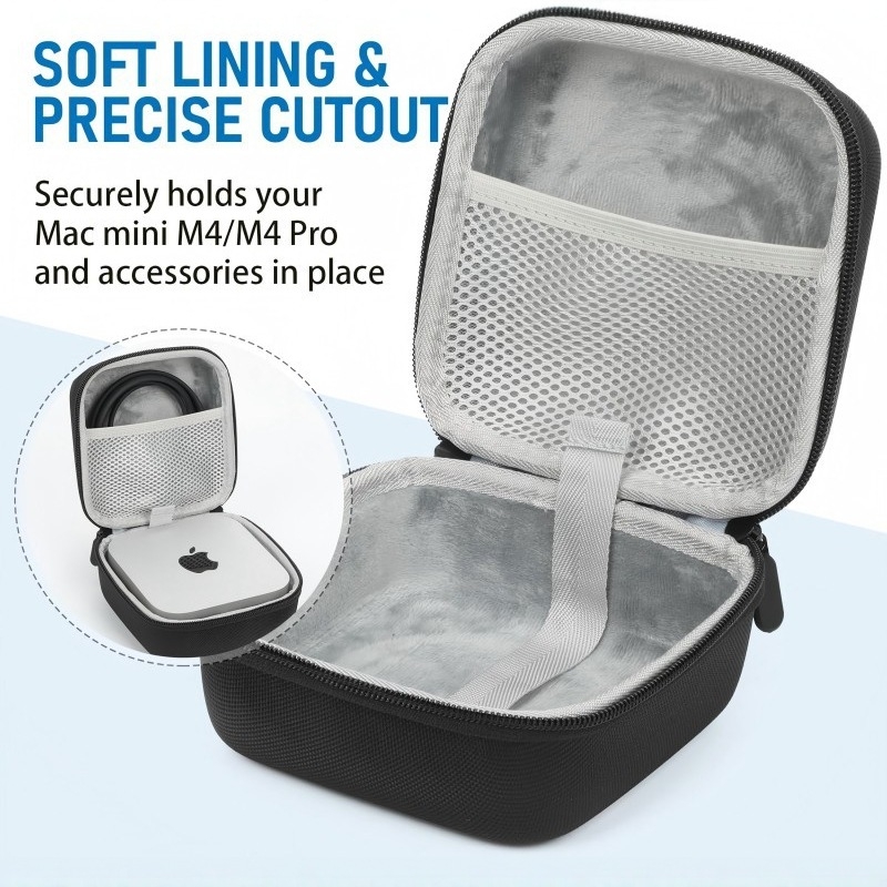 Sobib Apple Mac Mini M4 kosmeetikakotile, miniarvuti hostile, kaasaskantavale kaitseümbrisele, kõva kestaga Eva hoiukarbile