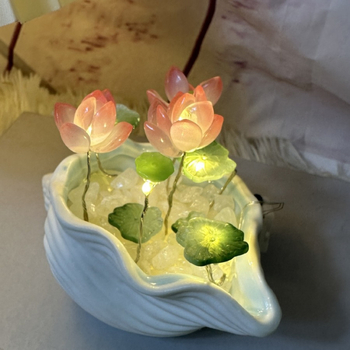 Βούκινο χρωματιστό λούστρο λωτού νυχτερινό φως diy λωτός διακόσμηση σπιτιού δώρο γενεθλίων φίλες εραστές φίλοι χειροποίητο