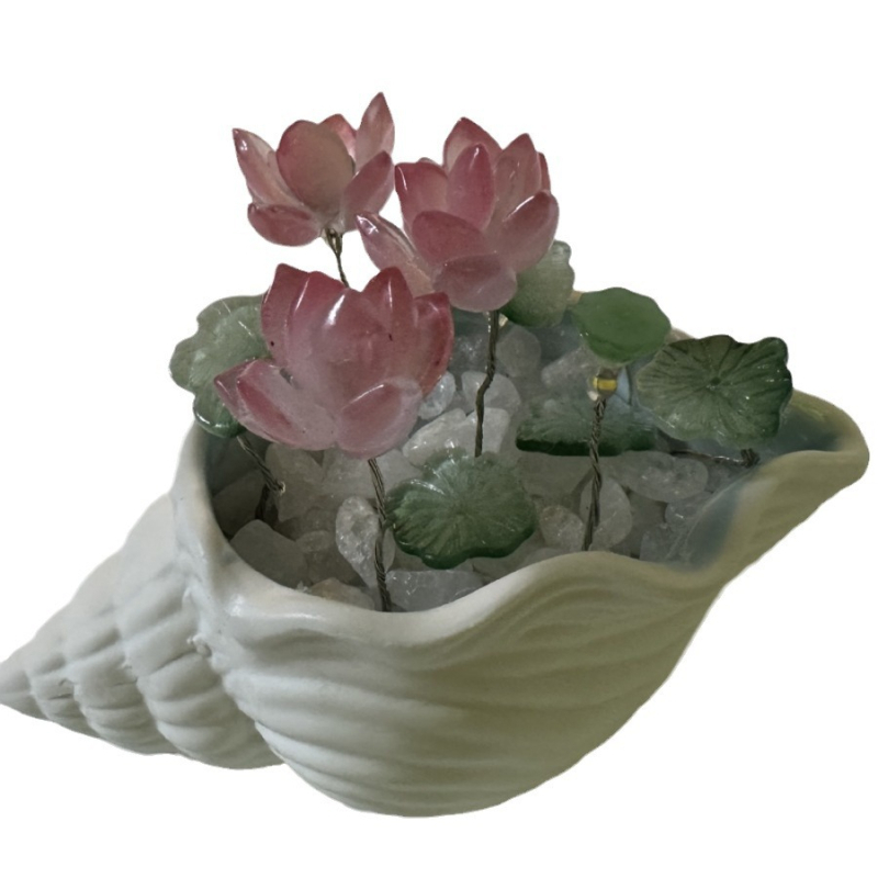 Noćno svjetlo u boji lotosa s glazurom od školjke, DIY ukras za dom od lotosa, rođendanski poklon za djevojke, ljubavnike, prijatelje, ručno rađeno