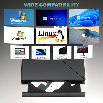 Unitate optică externă multifuncțională șapte într-unul, scriere USB tip C, hub DVD mobil pentru laptop