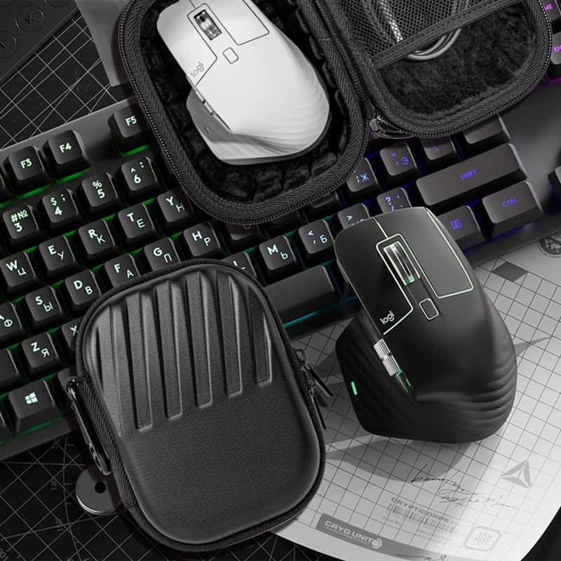 Logitech MXMaster3S vezeték nélküli egér tárolótok, Razer Viper V3Pro egér hordtáska