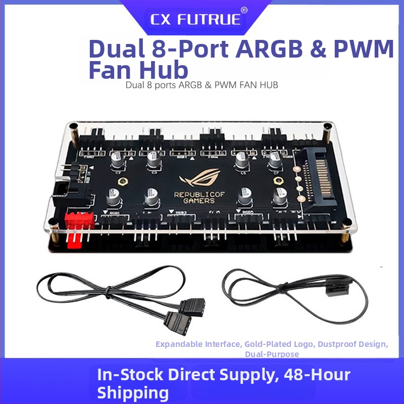 Piiriülene kuum toode: 5V 3-pin üks-kaheksa šassiiventilaatori jaotur, Argb Divine Light sünkroniseerimise kaks-ühes kontroller