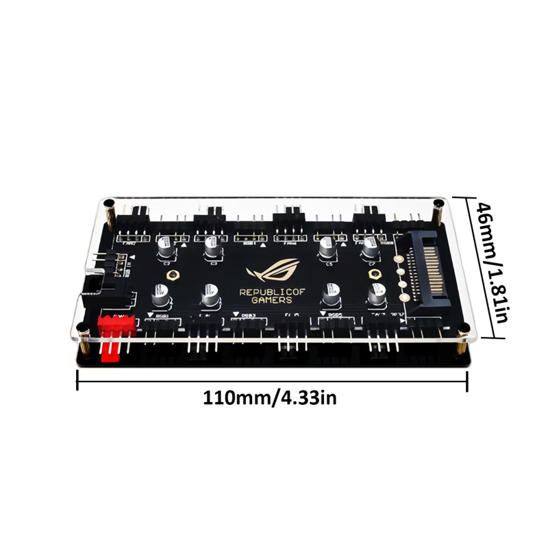 Piiriülene kuum toode: 5V 3-pin üks-kaheksa šassiiventilaatori jaotur, Argb Divine Light sünkroniseerimise kaks-ühes kontroller