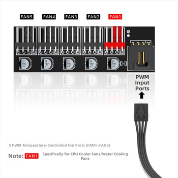 Šassiiventilaatori PWM temperatuuri reguleerimine Sub-5 jaotur lauaarvuti emaplaadile väike 4-pin dokkimisjaam JAOTURI jaotur