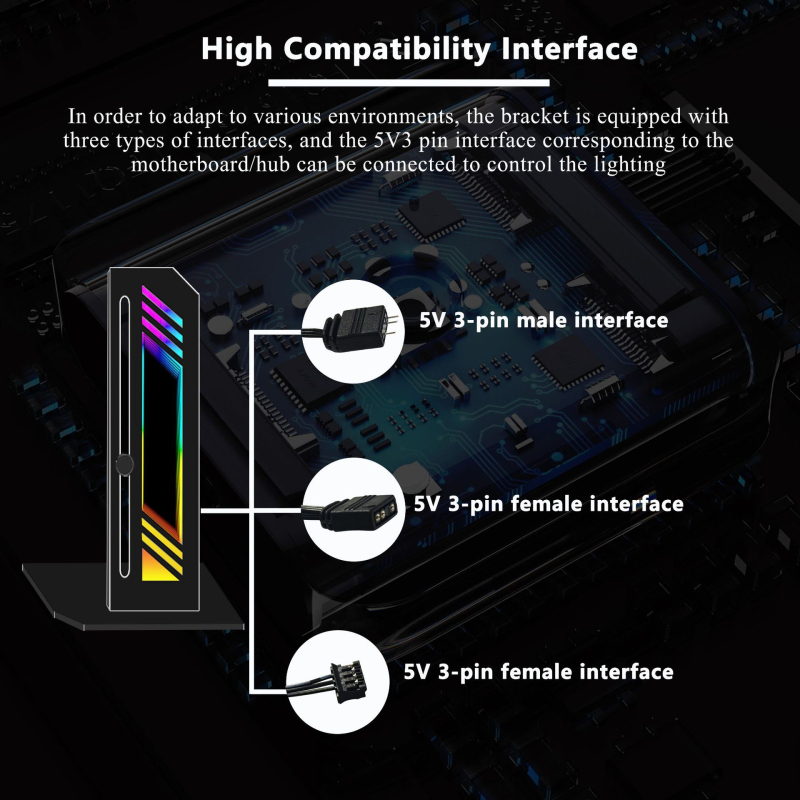 Piiriülene eelistatud kuupeegli vertikaalse graafikakaardi kronstein 5VARGB shuang sünkroonse arvutigraafikakaardi tugi