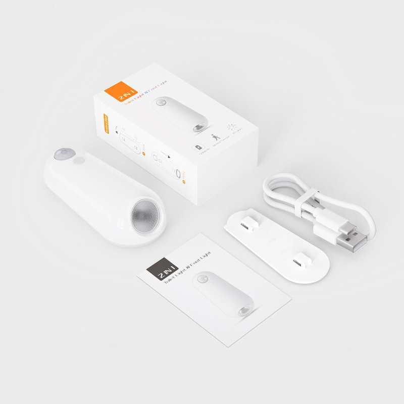 Värviline projektsioon-tualettlamp sisseehitatud liitiumaku laetav automaatne inimkeha induktsioonnurgas nutikas öövalgusti