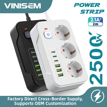 E. prekybos užsienio prekybai europietiško stiliaus kištukas su USB C tipo trijų skylių lizdu, tarpvalstybinis kištukas, juodas, porėtas