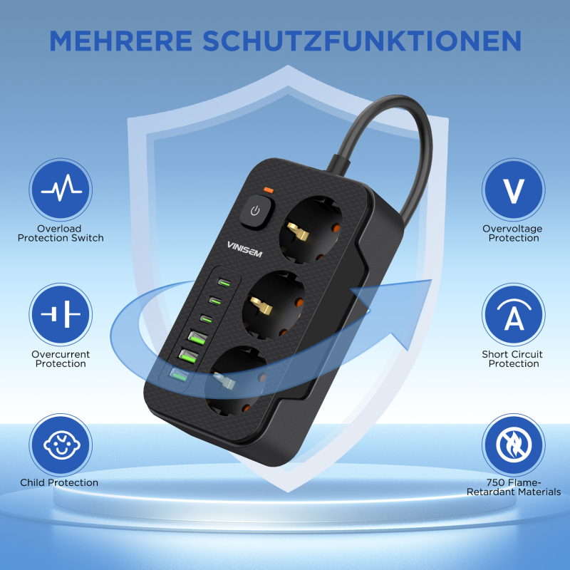 E-kaubanduse väliskaubanduse Euroopa stiilis pistikprogramm USB TypeC kolme auguga piiriülese pistikuga must poorne