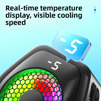 Uus digitaalse ekraaniga reaalajas mobiiltelefoni radiaatori ülivaikne magnetiline pooljuhtjahutusventilaator jäätumise tagaklamber