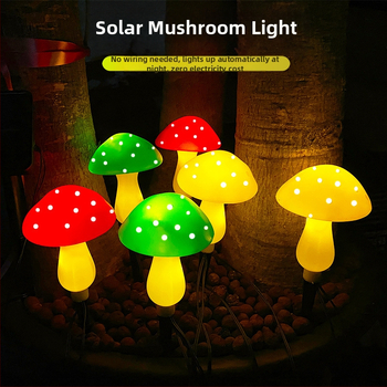 Napelemes LED gomba lámpa földelő dugó légkör dekoratív lámpa kültéri vízálló fűzős kerti lámpa éjszakai fény