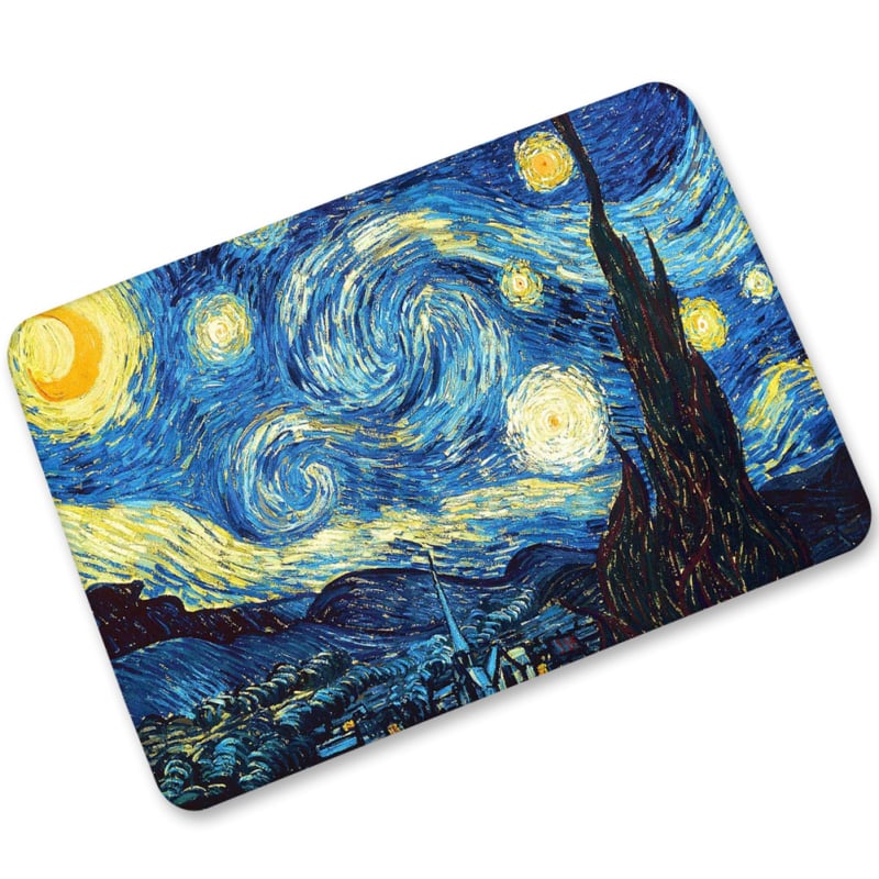 Tepih za zračni jastuk Van Gogh apstraktna uljana slika gumena prostirka za flokiranje upijajuća neklizajuća plastična prostirka za vrata 350g